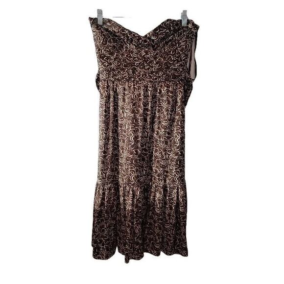 BCBG Maxazria Brown Silk Halter Dress Mini X-Small Sexy Night Out - Picture 5 of 15